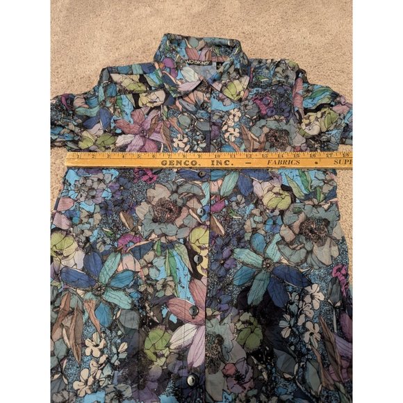 New Snowskins Floral Button-Up Long Sleeve Shirt With "Vail" On Sleeve-702 - Picture 14 of 16